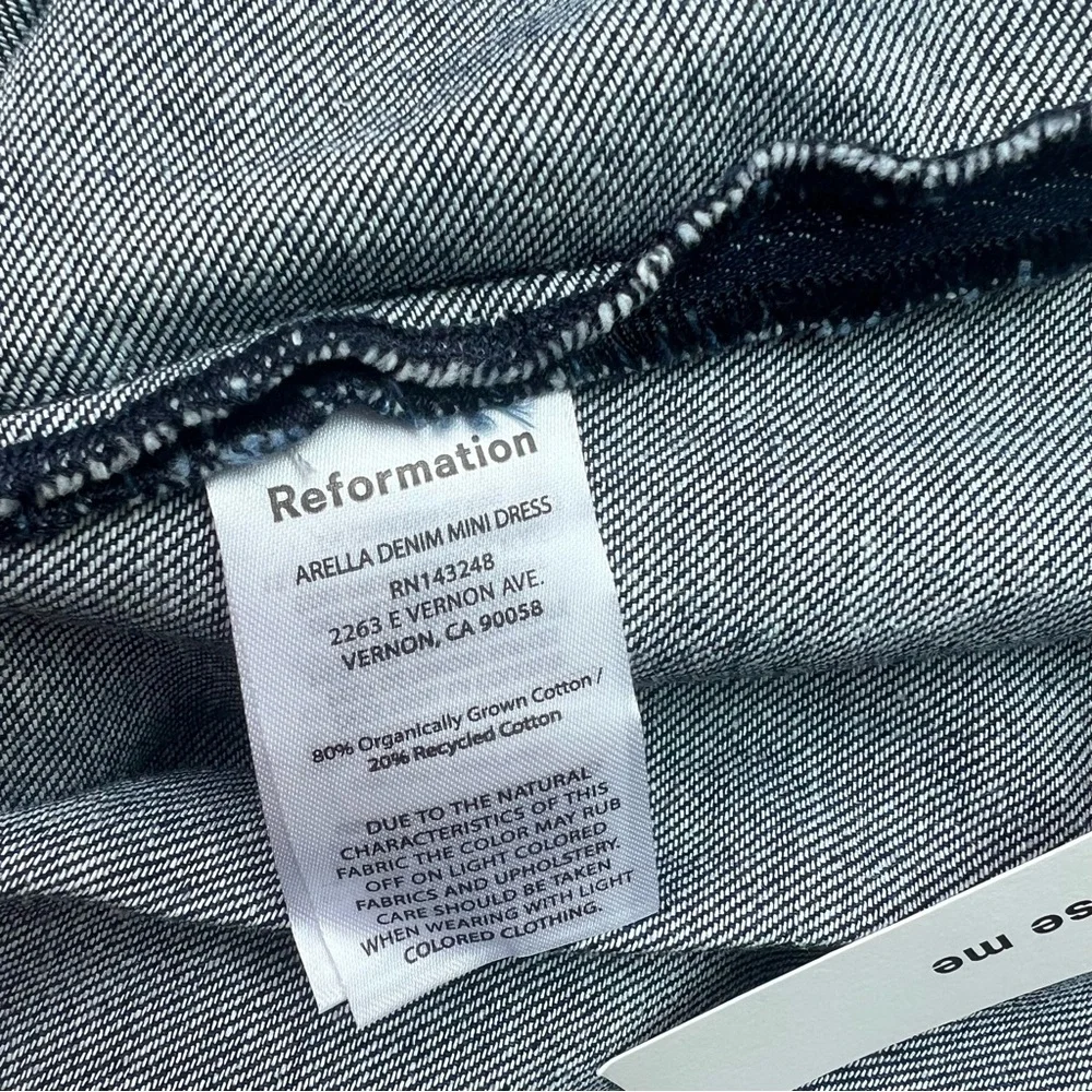 Reformation Arella Denim Mini Dress - Size 4 - NWT - Picture 8 of 9
